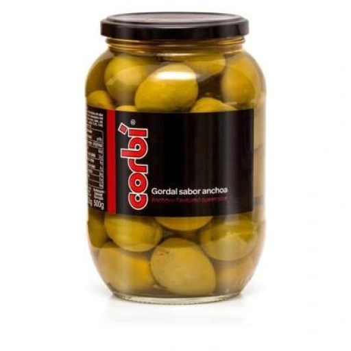 Оливки зелені з кісточкою Corbi Gordal Sabor Anchoa 835г 